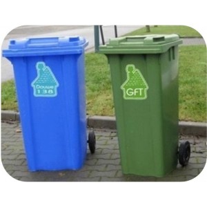 Adhesivo para contenedores de basura de casa
