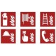 Etiquetas de iconos de seguridad contra incendios