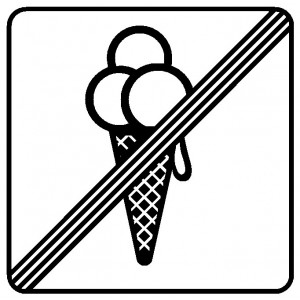 Pegatinas prohibido tomar helado
